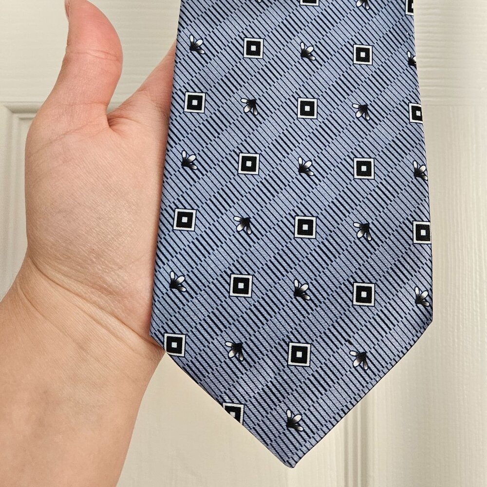 Thomas Blue‎ Tie with Flies - Formal Wear with a Twist